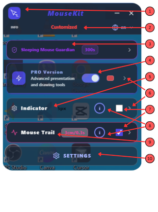 PRO panel (closed)