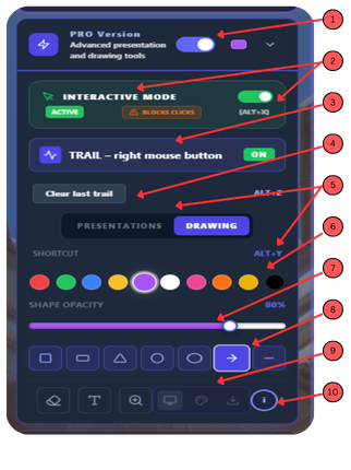 PRO panel (open)